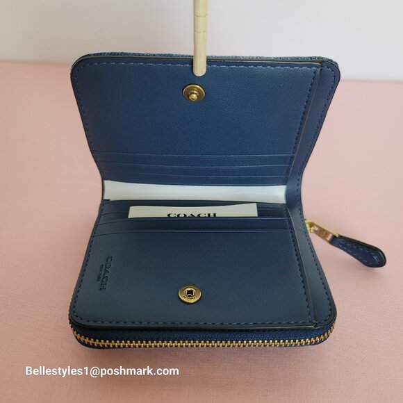COACH Billfold Small Wallet in Denim -Deep Blue color ⭐ - Picture 11 of 16